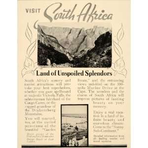 1937 Ad South Africa Travel Tourism Garden Route Cape   Original Print 
