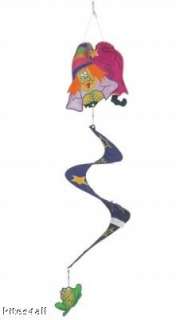 Witch & Frog Halloween Spinner Spinners Windsock  