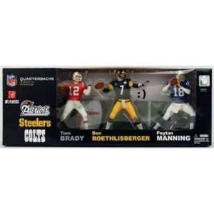 McFarlane NFL QB Elite 3 Pack Manning Brady Big Ben NIB   NFL Figures 