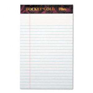  TOPS 63910   Docket Gold Perforated Pad, Legal Rule, 5 x 8 