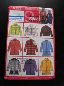 Butterick Pattern 5151 Misses Oversized Jacket 9 Styles sz 8 12 Fleece 