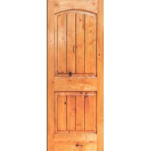  Interior Door: Knotty Alder Two Panel Arch V Groove: Home 