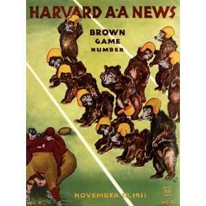  1933 Harvard Crimson vs. Brown Bears 22 x 30 Canvas 