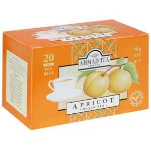 Ahmad Tea Apricot Black Tea, 20 Tea Bags Boxes, 6 ct (Quantity of 1)