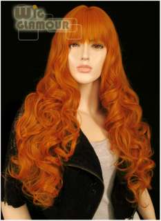 Cosplay Curly Long Pumpkin Orange Hair Wig LY58  