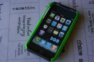 Green/Black Hard Case Cover iPhone 3G 3GS Rubber USA Seller  