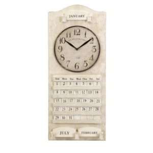  IMAX Lonzo White Calendar and Wall Clock: Home & Kitchen
