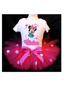   MINNIE MOUSE TUTU OUTFIT PINK POLKA DOT DRESS 1ST 2ND 3RD 4TH 5TH 6TH