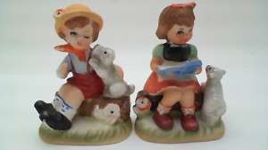 Vintage Arnart 5th Avenue Boy & Girl 2pc Figurine Set  