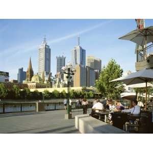  Open Air Cafe, and City Skyline, South Bank Promenade 