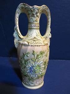 Rare Antique Ernst Wahliss Wien Teplitz Amphora Porcelain Vase Austria 