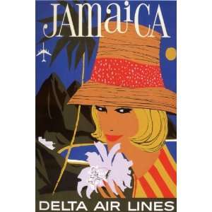  Jamaica   Retro Delta Air Travel Poster: Home & Kitchen