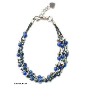  Lapis lazuli bracelet, Deep Blue Fishnet 1.2 W 7.3 L Jewelry