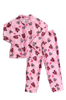 NWT Toddler Girls 2T 3T 4T 2 pc pink flannel pjs set  