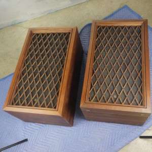 Vintage Walnut Pioneer CS 77 Loud Speakers Hi Fi JAPAN 3 way Lattice 