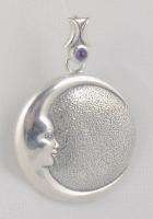 Sterling Silver Mother Moon Pendant by Jessica Galbreth with Amethyst
