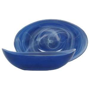   Glass Cobalt Blue Large Boat Bowl 13 1/2x8x3 1/2 Home & Kitchen