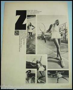 1972 Hang Ten White Fashion Tennis Girl 70s Print Ad  