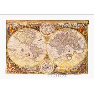   Terrae Compendiosa 17th Century World Map Tapestry 