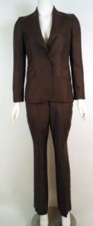 TOM FORD/GUCCI Brown Shadow Stripe Silk Classic Man Tailored Suit 40 