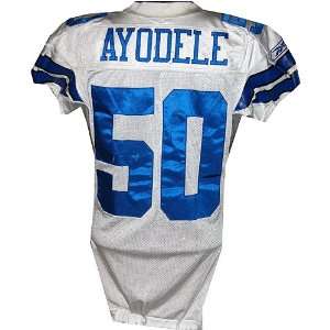 Akin Ayodele #50 2006 Cowboys Game Used White Jersey (Size 46 Prova 