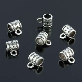 Kf395*40PC Tibetan Silver Bail Spacer Charm Beads Findings Fit 