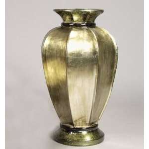  PC5917   Hand Lacquered Antique Silver Leaf Vase: Home 
