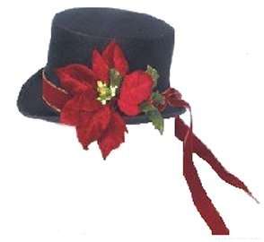 Costumes Traditional Christmas Caroler Top Hat w Flower  