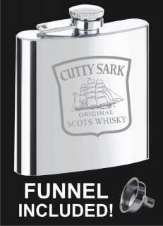 Cutty Sark Scots Whiskey Stainless Liquor Flask NEW  