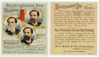 Victorian Trade Card   Buckinghams Whisker Dye  