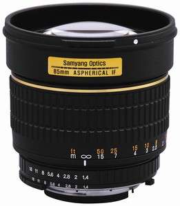 Samyang 85mm F1.4 Aspherical Lens for Sony Alpha Digital SLR   Brand 
