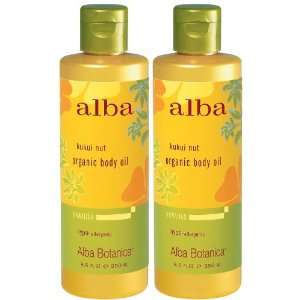  Alba Botanica Organic Body Oil, Kukui Nut   2 pk. Beauty