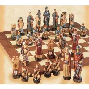   The Crusades Hand Decorated Crushed Stone Chess Pieces: Toys & Games