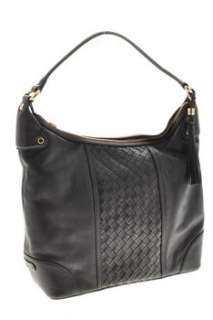 Cole Haan NEW Avery Heritage Weave Embossed Hobo Medium Handbag Black 