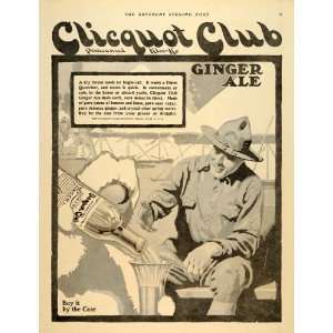 1918 Ad Clicquot Club Ginger Ale Military WWI Uniform   Original Print 