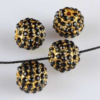 Crystal Rhinestone 10mm Ball Loose Spacer Beads Finding  