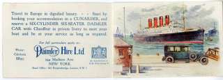 Antique Car Postcard Daimler & Ship Ocean Liner  