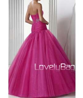 Pink Quinceanera Formal Party Gown Evening Prom Dress  