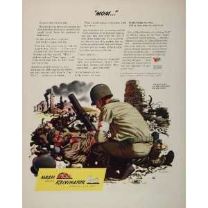 1944 Ad WWII Nash Kelvinator Wounded Soldier Medic WW2 
