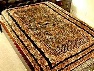 Celtic Design Tapestry Altar Cloth Twin Bedspread (Brown)   72X108 