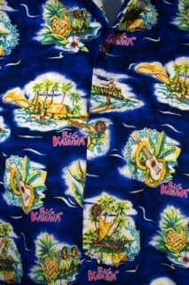   Hawaiian Original Shirt Big Kahuna Hula Girls Pineapples Hawaii L