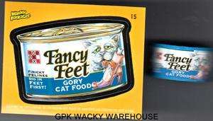 WACKY PACKAGES SERIES 2 ERASER + STICKER #15 FANCY FEET CAT SCHOOL 