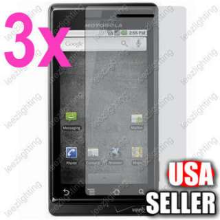 3x LCD CLEAR SCREEN PROTECTOR FOR MOTOROLA DROID A855  