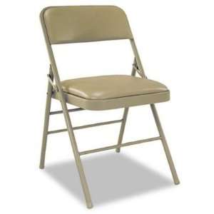   Back Folding Chairs, Taupe, Four/Carton (60883TAP4): Office Products