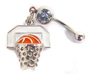 BASKETBALL HOOP BELLY NAVEL button RING  