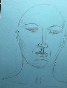 Abstract Drawing Sketch Art Modern woman portrait face bold alien 
