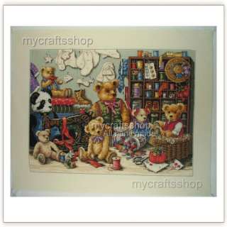 Teddy bear   PREORDER COMPLETED FINISHED CROSS STITCH  
