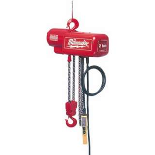 Milwaukee 2 Ton Electric Chain Hoist with 20 ft. Lift Height 9573 NEW 