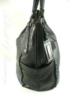 Makowsky Ghana Leather Stud Shopper Tote Bag Purse  