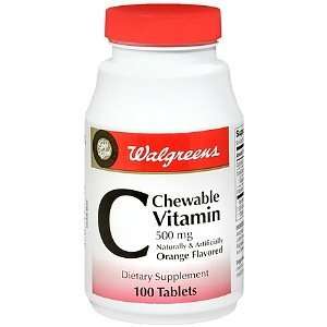   Vitamin C 500mg Chewable Tablets, Orange, 100 ea 